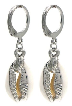 Steel Earrings Shell 1x3cm Silver