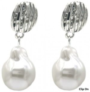Clip On Earrings Pearl 3.5cm