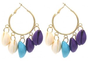 Earrings Shells 3x5cm Gold