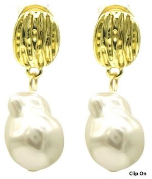 Clip On Earrings Pearl 3.5cm