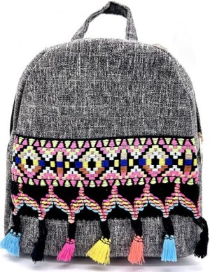 Bohemian Backpack Grey 24x22x5cm