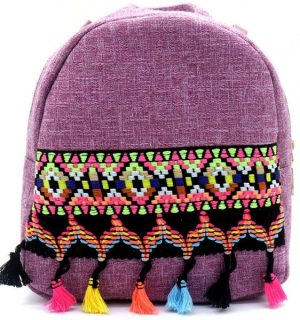 Bohemian Backpack Purple 24x22x5cm