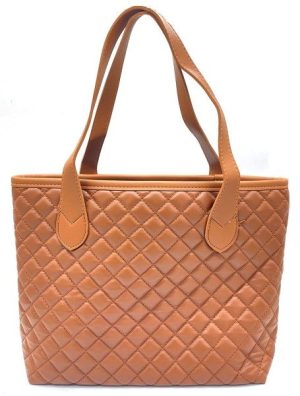 PU Back Checkered 38x27cm Brown