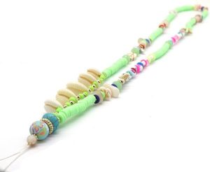 Phone Cord Necklace 80cm Green