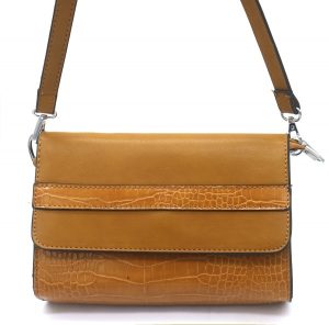 PU Bag Croco 22x14x5cm Yellow