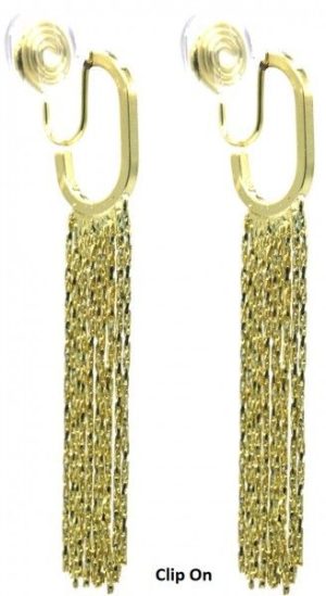 Clip On Earrings Chain 6cm