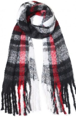 Scarf Checkered 180x60cm Black