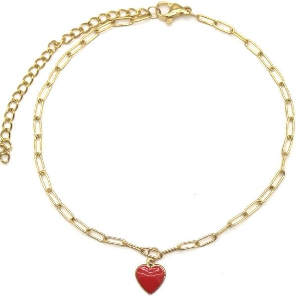 Steel Anklet Heart