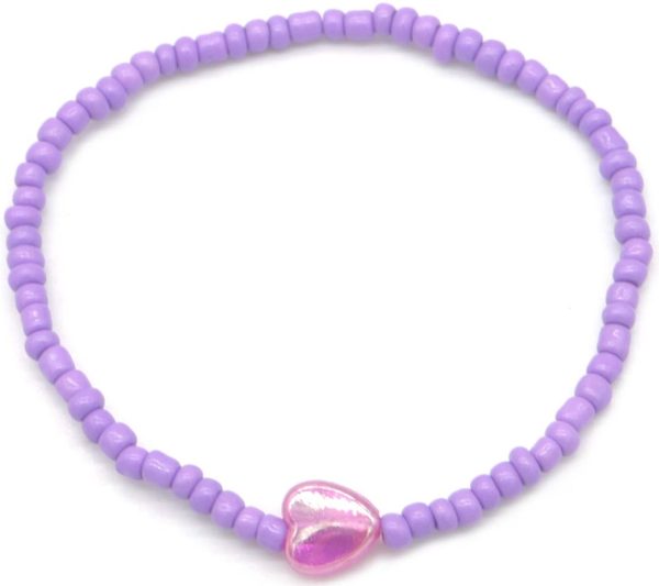 Anklet Heart Purple For Kids