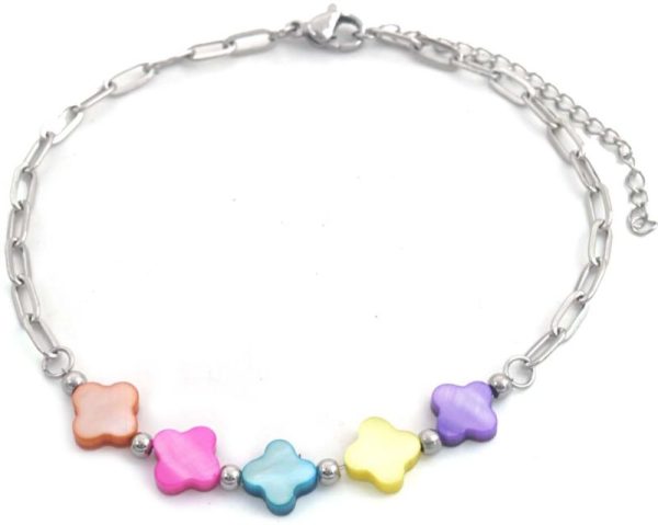 Steel Anklet Clovers