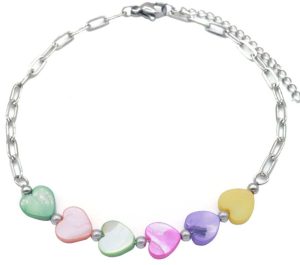 Steel Anklet Hearts