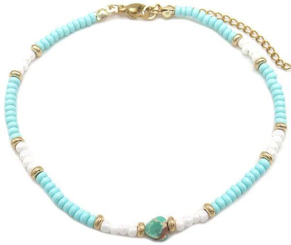 Anklet Heart Blue