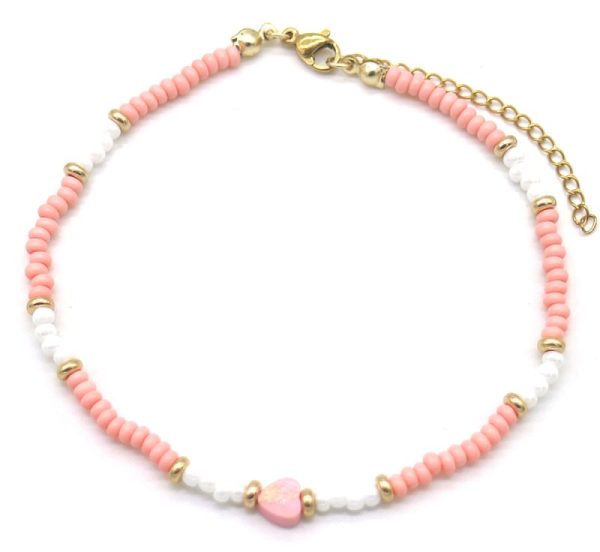 Anklet Heart Pink