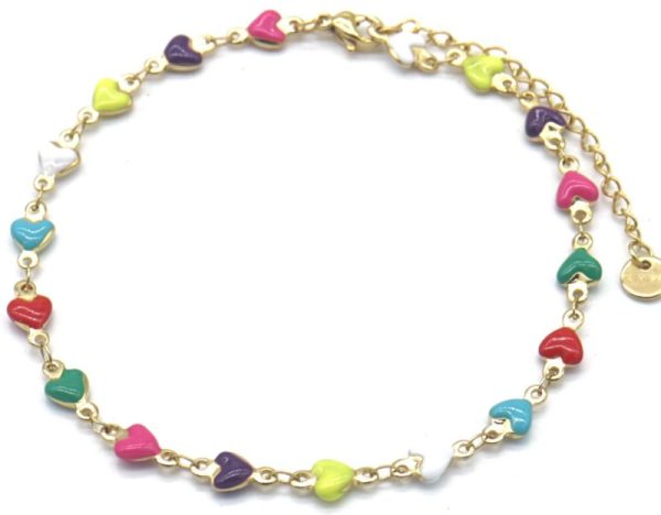 Steel Anklet Hearts