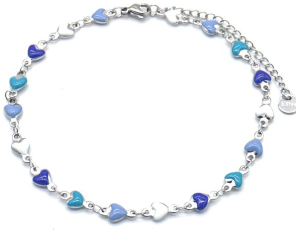 Steel Anklet Hearts