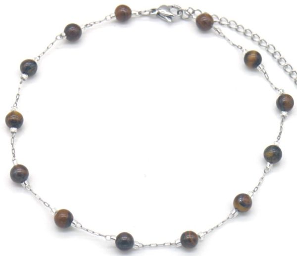 Steel Anklet Tiger Eye