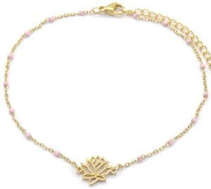 Steel Anklet Lotus