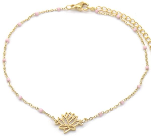 Steel Anklet Lotus