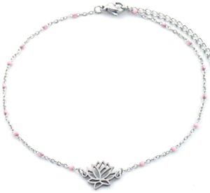 Steel Anklet Lotus
