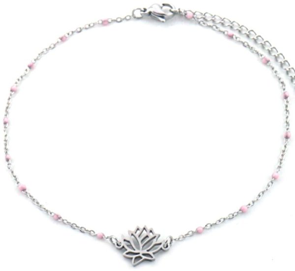 Steel Anklet Lotus