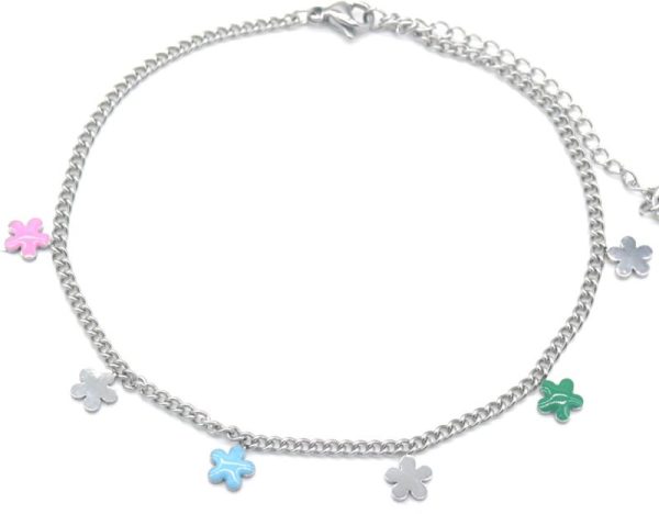 Steel Anklet Flower