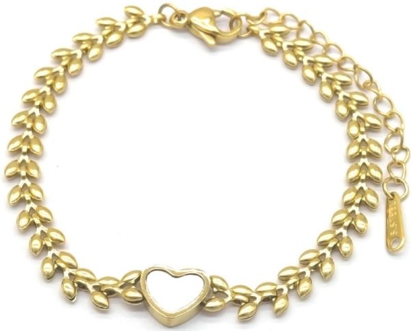 Steel Bracelet Heart MOP
