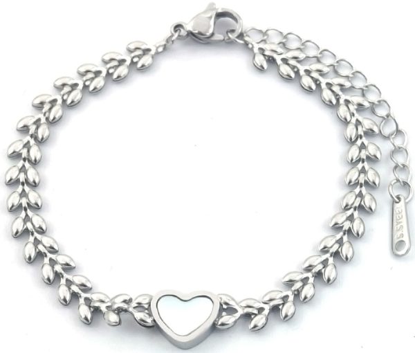 Steel Bracelet Heart MOP