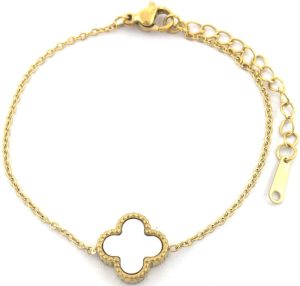 Steel Bracelet Clover MOP