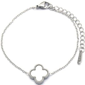 Steel Bracelet Clover MOP