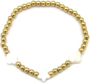 Steel Bracelet Clovers Star