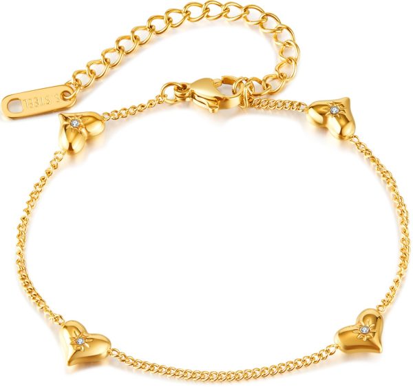 Steel Bracelet Hearts