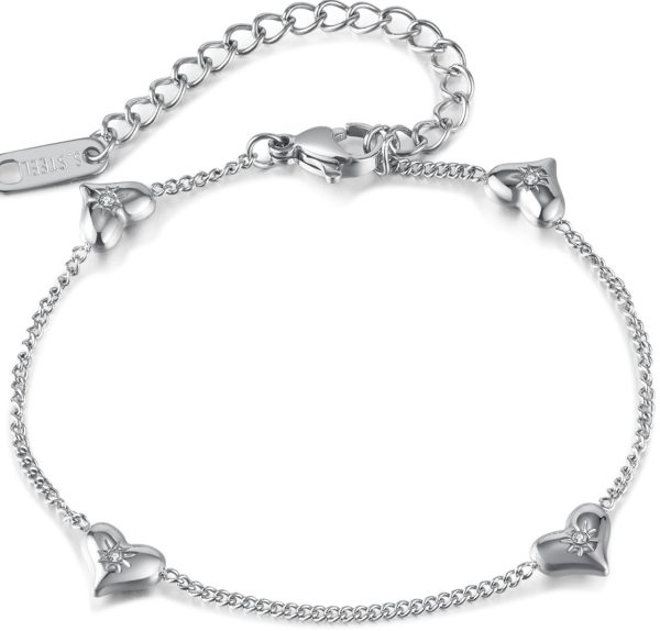 Steel Bracelet Hearts