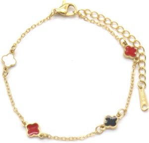 Steel Anklet Clovers
