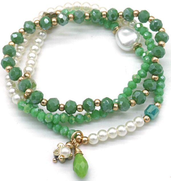Bracelet Glass beads Green