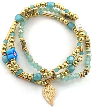 Bracelet Set Glass beads, 3 Pieces