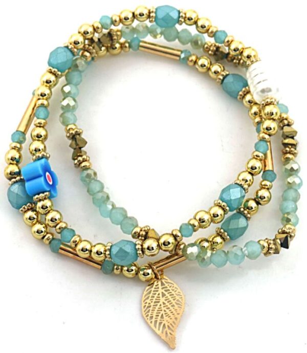 Bracelet Set Glass beads, 3 Pieces