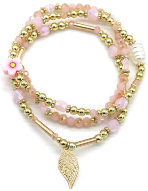 Bracelet Set Glass beads, 3 Pieces
