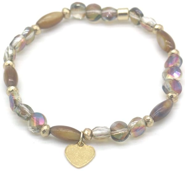 Bracelet Glass beads Brown