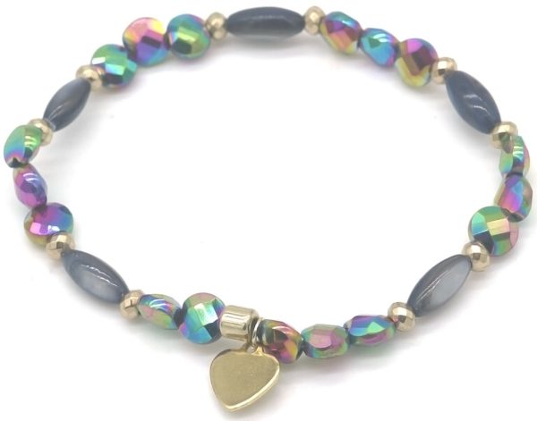 Bracelet Glass beads Grey