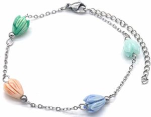 Steel Bracelet Flowers