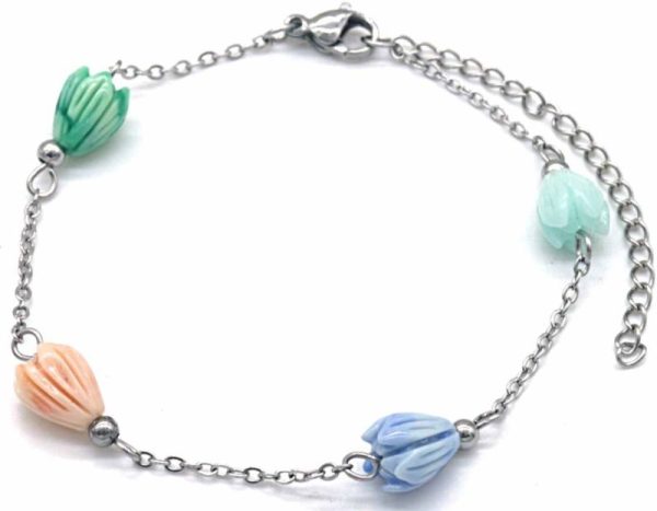 Steel Bracelet Flowers