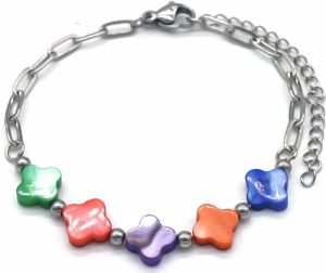 Steel Bracelet Clovers