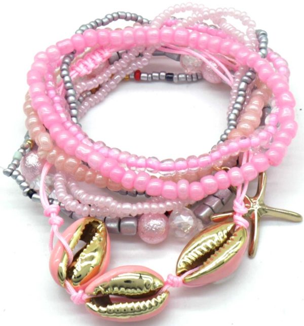 Bracelet Set 9pcs Pink