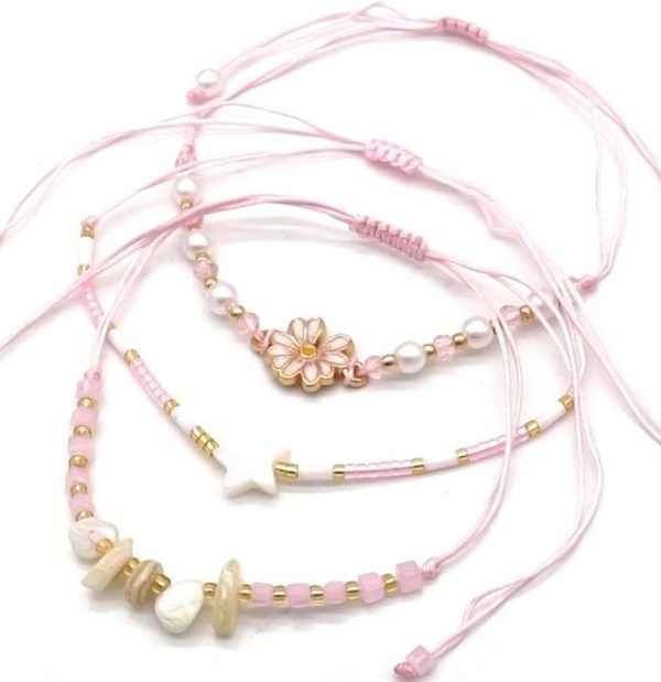 Bracelet Set 3pcs Pink
