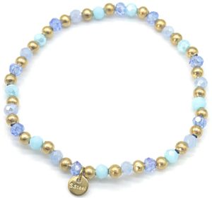 Steel Bracelet Glass Beads Blue