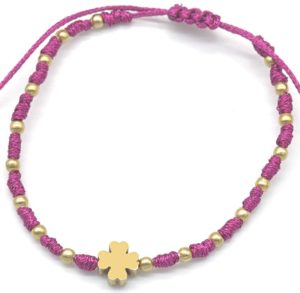 Steel Bracelet Clover Purple