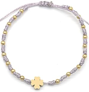 Steel Bracelet Clover Purple