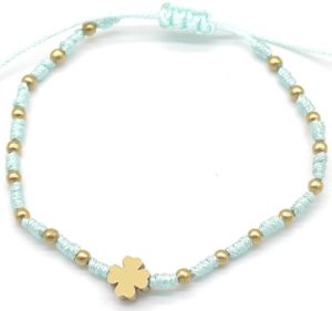 Steel Bracelet Clover Old Blue
