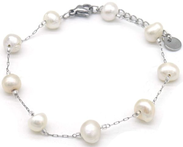 Steel Bracelet Freshwater Pearl