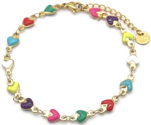 Steel Bracelet Hearts Multi